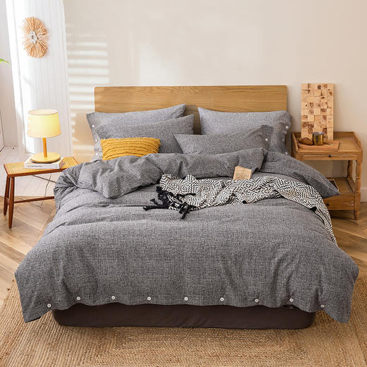 無印良品 纯棉双面保暖磨云雾灰 毛四件套 MJ-T2024-0293-1 商品图2