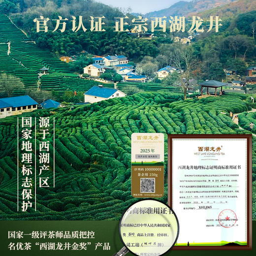 【新茶上市】湖畔居2025年春茶明前精品壹号西湖龙井250g高档礼盒装送礼 商品图1