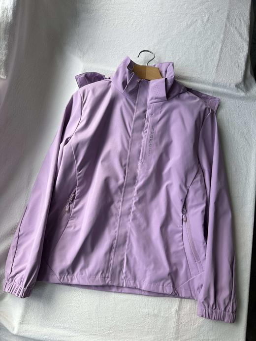 贝壳三 户外防风防泼水立领连帽冲锋衣女简约纯色外套女C101521 商品图2