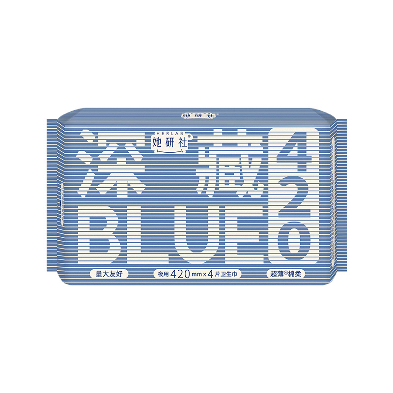 她研社 深藏blue卫生巾超长夜用420mm*4片 6974354668701-1