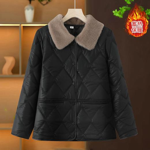 冬季【妈妈装轻薄水洗皮衣棉服】中老年女装大码 宽松毛领上衣保暖小棉衣  商品图3