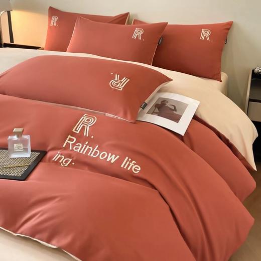 彼加曼 活性彩锦棉拼绣四件套橘红200*230cm BGM-T2411 商品图2