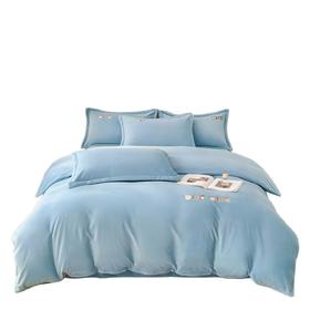 彼加曼 全工艺加厚牛奶绒刺绣四件套-雪兰200*230cm BGM-T2539
