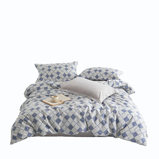 無印良品 60支新疆长绒棉四件套牛仔格 MJ-T2024-0291-1 商品图0