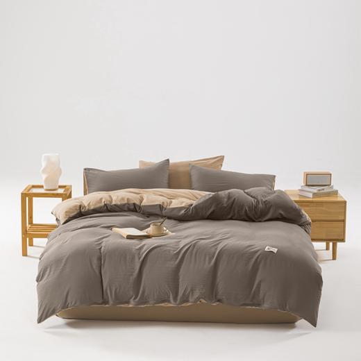 無印良品 透气水洗棉四件套浅灰+卡其 MJ-T2024-0202-3 商品图2