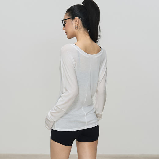 跃牌【禅语梵心】大圆领修身蝙蝠衫瑜伽服长袖普拉提跑步运动上衣女CX8089 商品图1