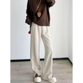 优选丨【600g羊毛开衩直筒裤】高支羊毛面料 宽松挺阔版型 巨显瘦 不臃肿