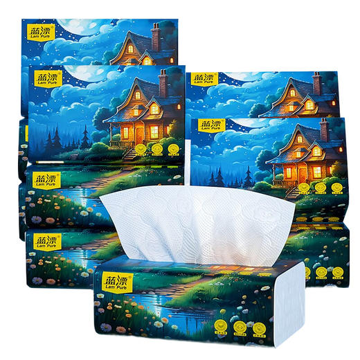 蓝漂 星空系列4D压花抽纸5层260张5包*2组共10包 LP0XCR10B 商品图0