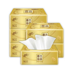 清风 原木金装抽纸4层80抽(原100抽)*5包(新老随机) QF8013