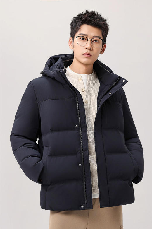 2025冬新款羽绒服短款男士气质商务休闲保暖连帽外套羽绒服2072 商品图1