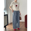 2025竖条纹柔软阔腿牛仔裤女休闲百搭松紧腰显瘦休闲长裤！ 商品缩略图1