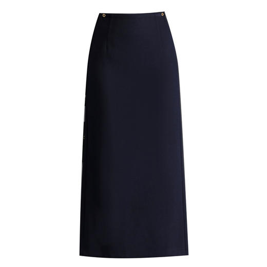 QYM 7106-Y毛呢包臀裙高腰半身裙修身气质一步直筒裙 商品图4