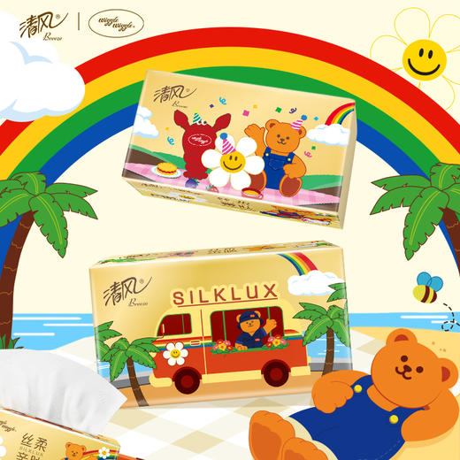 【官方自营】清风 金装丝柔M码4层90抽24包wiggle wiggle联名款 商品图1