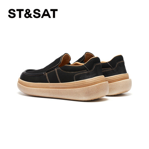 星期六男士复古休闲款牛皮皮鞋SSD3121003 商品图10