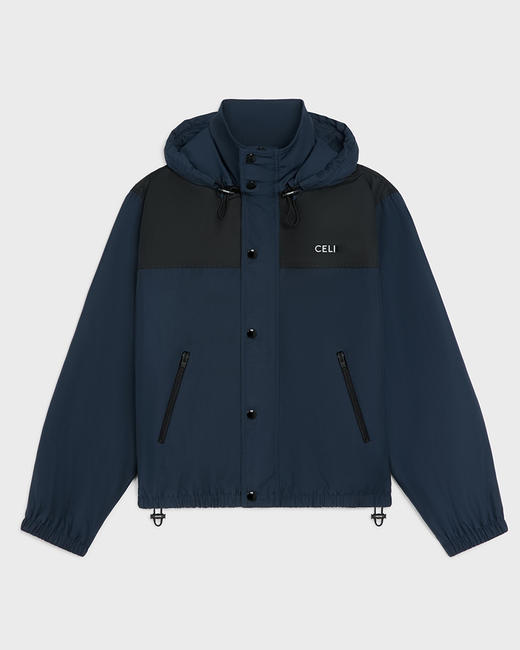 现货 THS-限时 赛琳家 情侣海军蓝拼色连帽外套 AF1021 商品图1