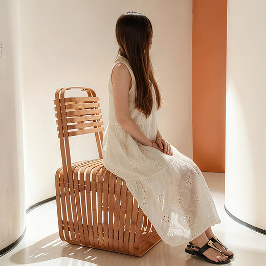 哲品x清庭-椅君子竹制靠背椅 440x625x880mm 商品图3