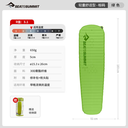 【踏春出行】seatosummit自动充气防潮垫睡垫（TBZG） 商品图0