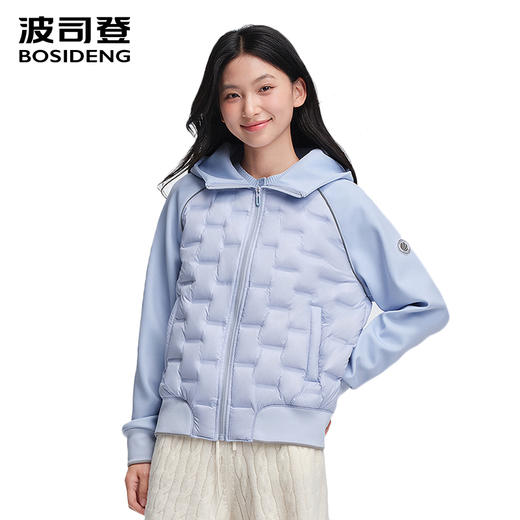 波司登2025秋季新款女短款鹅绒时尚连帽羽绒服休闲外套B250136744 商品图2