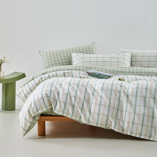無印良品 咖品纯棉四件套-荷塘月色200x230cm MJ-T2022-103-4 商品图2
