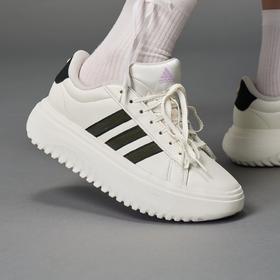 Adidas阿迪达斯GRAND COURT PLATFORM 网球厚底运动休闲鞋小白鞋JS1832