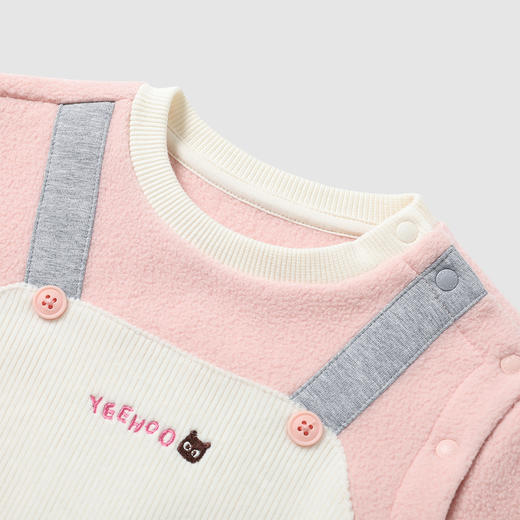 英氏婴儿灯芯绒连体衣保暖秋冬长袖男童女童不倒绒包屁衣 商品图4