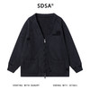 SDSA男士秋冬新款痞帅男装简约时尚磨破拉链V领卫衣外套百搭宽松 商品缩略图0