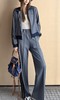 女款全棉休闲夹克外套长裤套装017 商品缩略图4
