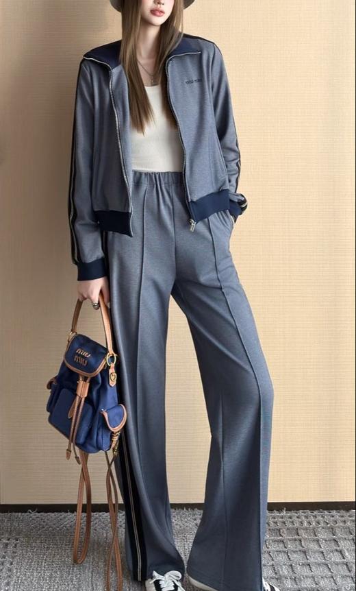 女款全棉休闲夹克外套长裤套装017 商品图4