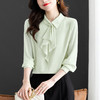 雀说法式气质衬衫新款设计感洋气减龄飘带长袖上衣AL1802 商品缩略图3