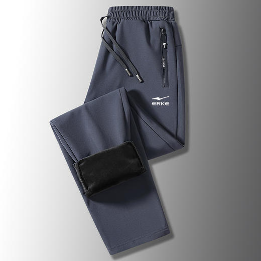 【国货之光 超柔银狐绒 防风防泼】鸿星尔克抗寒保暖加绒运动长裤（EK-SPFS8898） 商品图7