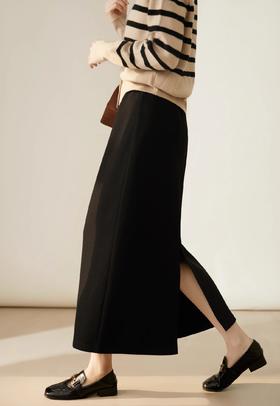 法式慵懒 质感满满【赫本风醋酸羊毛半身裙】柔软亲肤 百搭显贵 遮肉藏胯 不挑身材 后开叉设计优雅知性百搭