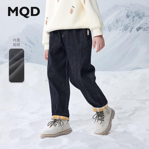 【MQD】男大童冬季学院风潮酷休闲牛仔裤 商品图0
