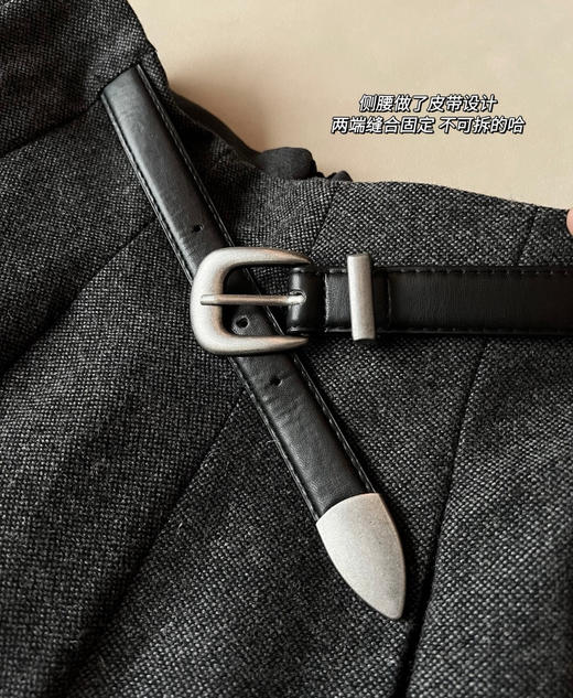 原单selfwho精裁羊毛百褶半身裙101502 商品图6