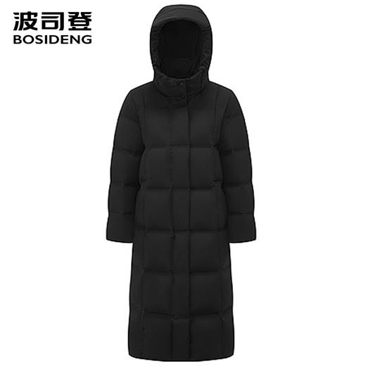 波司登女2025新连帽过膝鹅绒羽绒服B250244174 商品图0