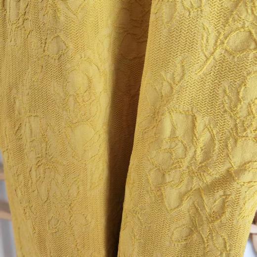 仅一件！ 【断码清仓】复古中国风黄色立体印花旗袍 撞色盘扣立领中袖改良连衣裙 ZFYY015 商品图5
