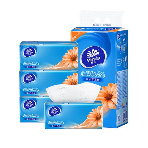 维达 超韧抽纸3层120抽*4包（新老包装散装提装随机发货） V2223-4B 商品图0