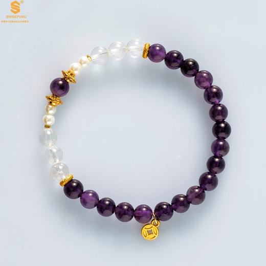 【品牌授权】【香港周六福】原创「烬明」喜金火丨新中式国风紫水晶九紫离火旺运手串手链 商品图2