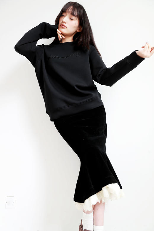 横标重工刺绣，字母提花卫衣。正肩纯色宽松长袖卫衣外套C101566 商品图8