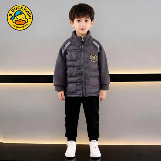 G.DUCK小黄鸭秋冬季新款男童女童儿童校服神器长袖防风宽松拉链中大童外套90-170 商品图0