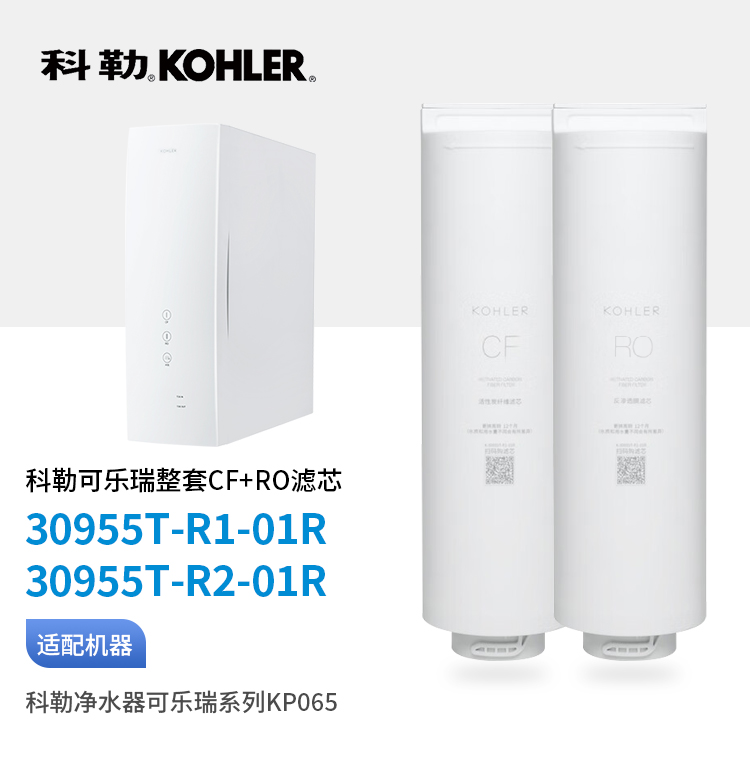 科勒（KOHLER）可乐瑞KP065净水器整套两支滤芯（高端款）