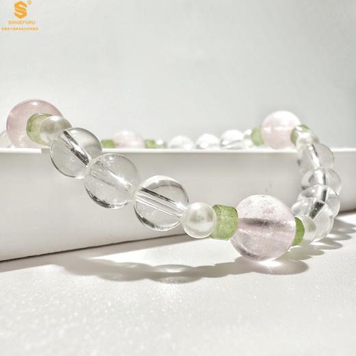 【品牌授权】【香港周六福】原创「花神」新中式国风粉水晶白水晶橄榄石手串 商品图1