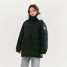 笛莎Deesha青少年女童羽绒服2025冬季女童连帽工装毛领羽绒服