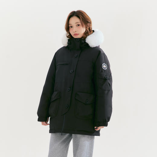 笛莎Deesha青少年女童羽绒服2025冬季女童连帽工装毛领羽绒服 商品图0