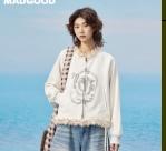 马得工地/MDGDWY13136/无领毛领图腾钉珠开衫卫衣 商品图0
