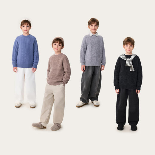 【100%羊毛】马克珍妮男女童轻柔温暖羊毛衫2025年冬装新款552031 商品图2