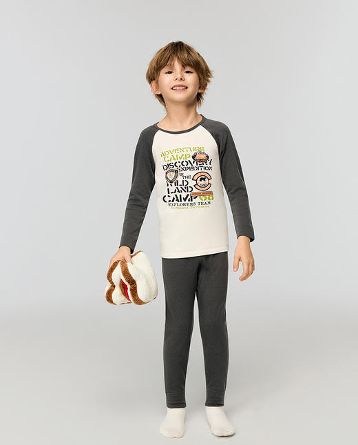 【春上新】8楼爱慕儿童Aimer Kids男孩25AW暖阳露营时光单层长裤AK273J811，吊牌价399元 商品图3