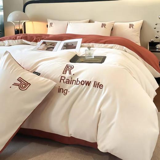 彼加曼 活性彩锦棉拼绣四件套米白200*230cm BGM-T2412 商品图4