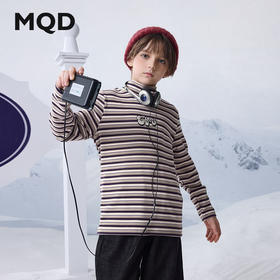 【MQD】男大童冬季经典条纹内搭长袖半高领T恤