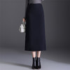 QYM 7106-Y毛呢包臀裙高腰半身裙修身气质一步直筒裙 商品缩略图1