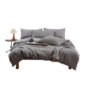 無印良品 米几棉麻四件套-棉麻灰200x230cm MJ-T2025-0299